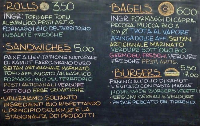 Menu di Rumi Bottega Organica 