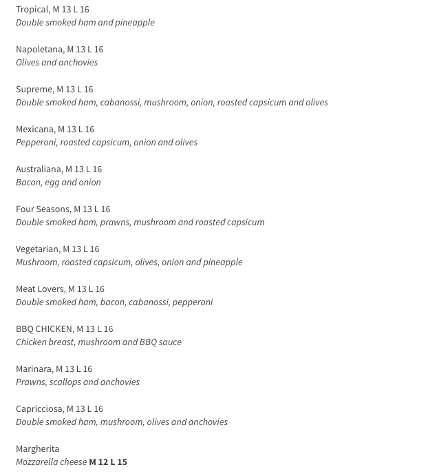 Menu at ANCHOR Cafe & Restaurant, 118 Alfred St S Restaurant prices