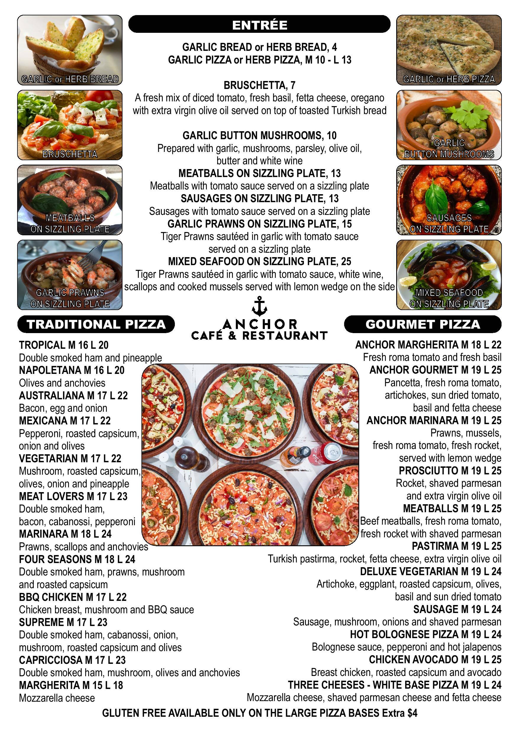 Anchor Cafe & Restaurant Menu Urbanspoon/Zomato