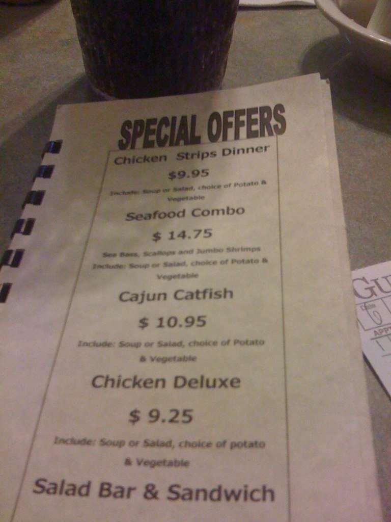 Menu at Brooks Ranch restaurant, Atwater