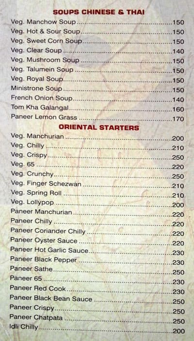 Hotel Ramdev menu