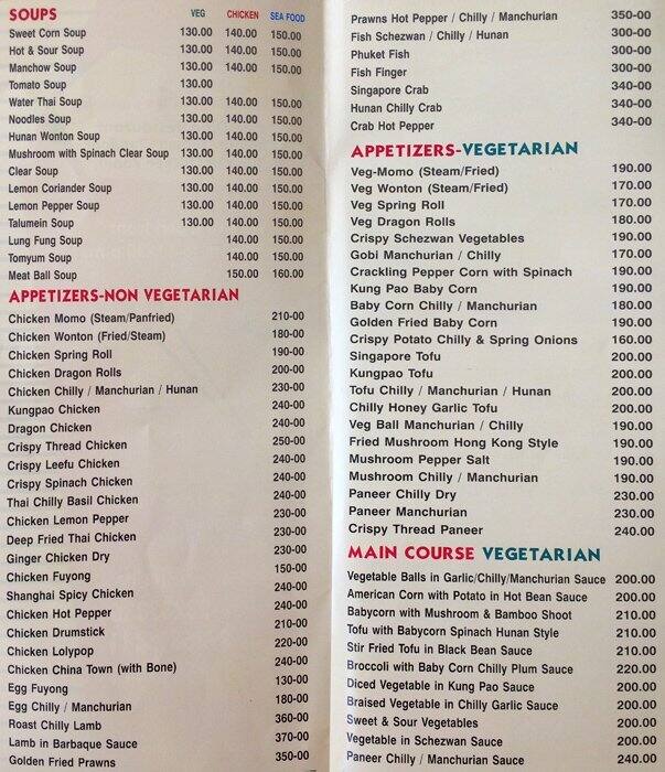 Chopstick World Menu, Menu for Chopstick World, Basaveshwara Nagar