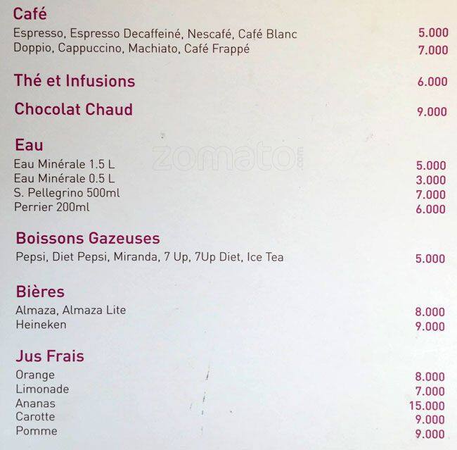 Edde sweets menu
