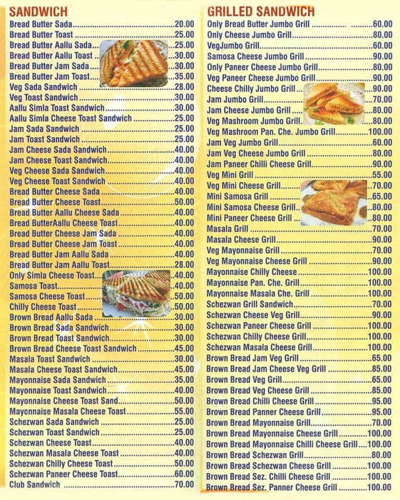 Gupta Sandwiches & Snacks Menu Zomato