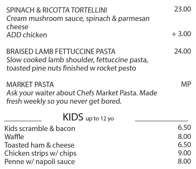Menu at The Butlers Pantry restaurant, Rowville