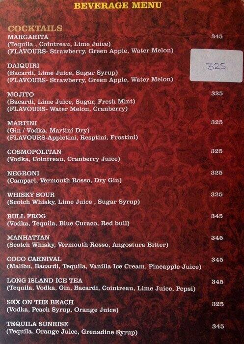 Soy - Le Royce Hotel menu