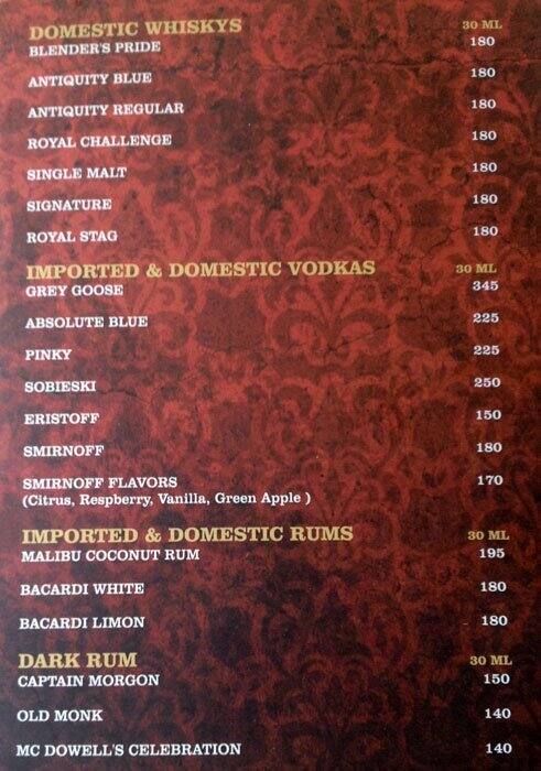 Soy - Le Royce Hotel menu
