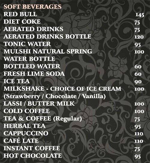Soy - Le Royce Hotel menu