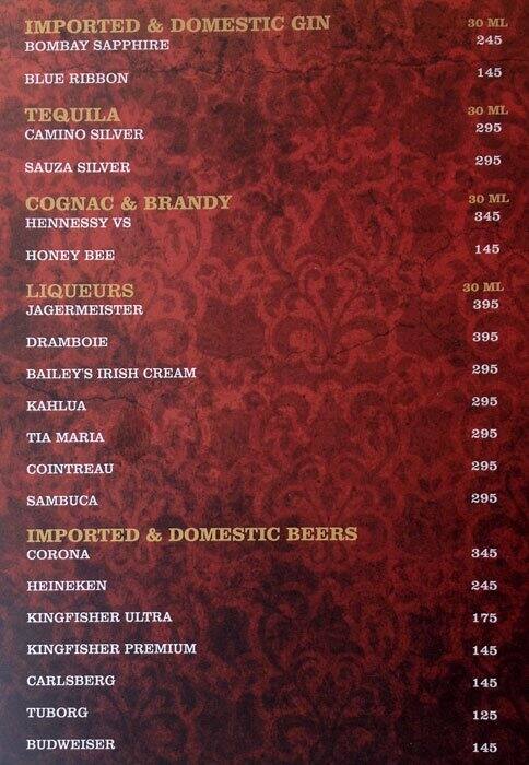 Soy - Le Royce Hotel menu