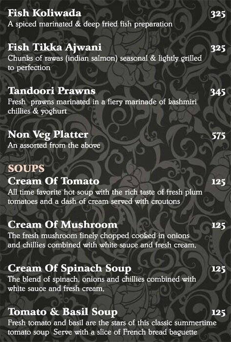 Soy - Le Royce Hotel menu