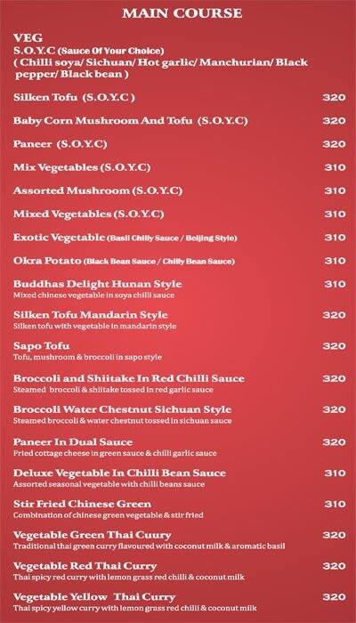 Soy - Le Royce Hotel menu