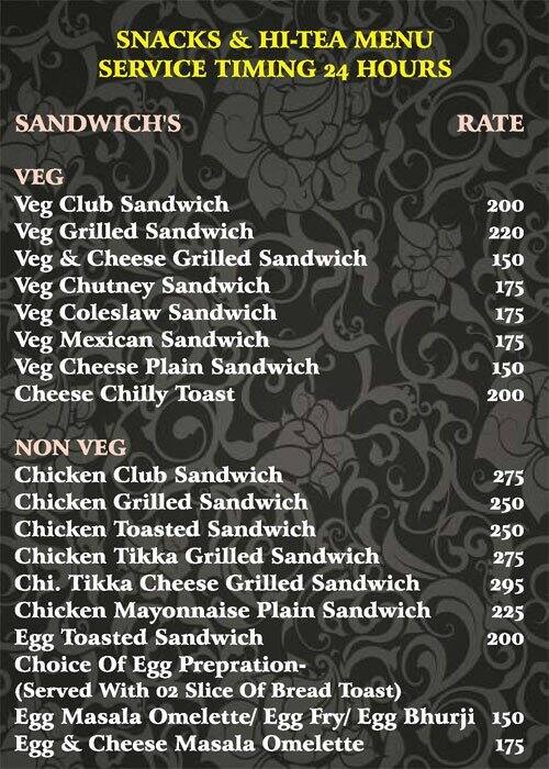 Soy - Le Royce Hotel menu