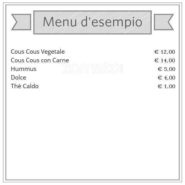 Menu di Cous Cous Bistrot - da alfonso 2 