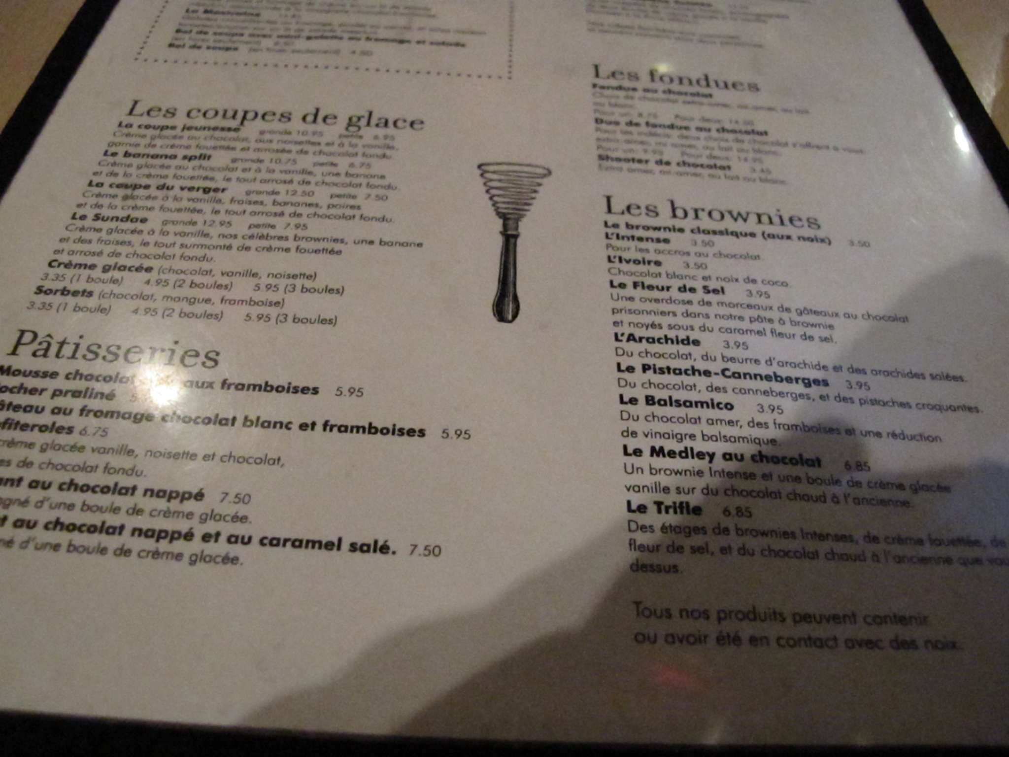 Juliette et Chocolat Menu, Menu for Juliette et Chocolat, Latin Quarter