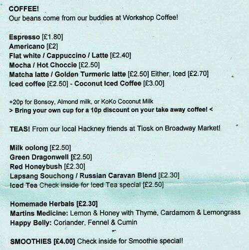 Handshakes Menu Menu at Secret Handshake Cafe, London