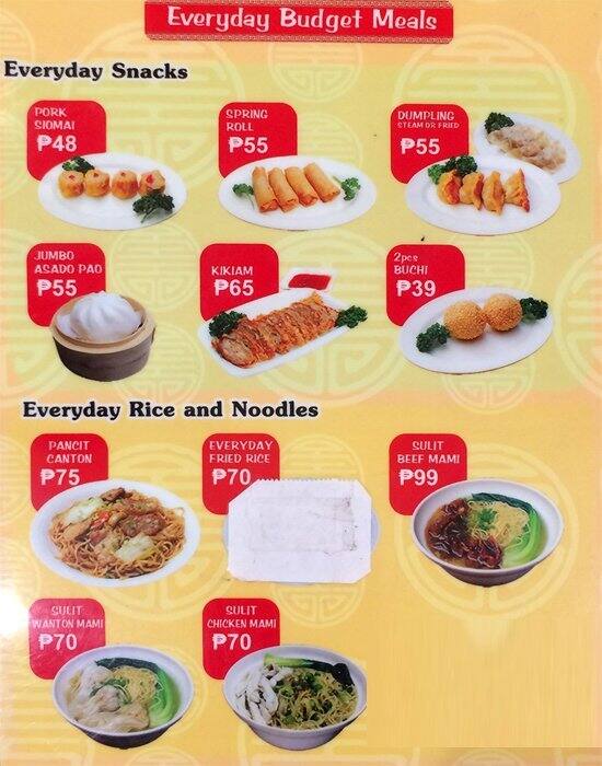 Noodles Everyday Menu, Menu for Noodles Everyday, Pio del Pilar, Makati