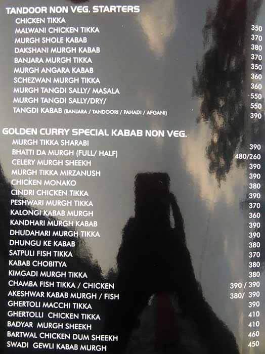 Golden Curry By Hotel Grand Emerald menu