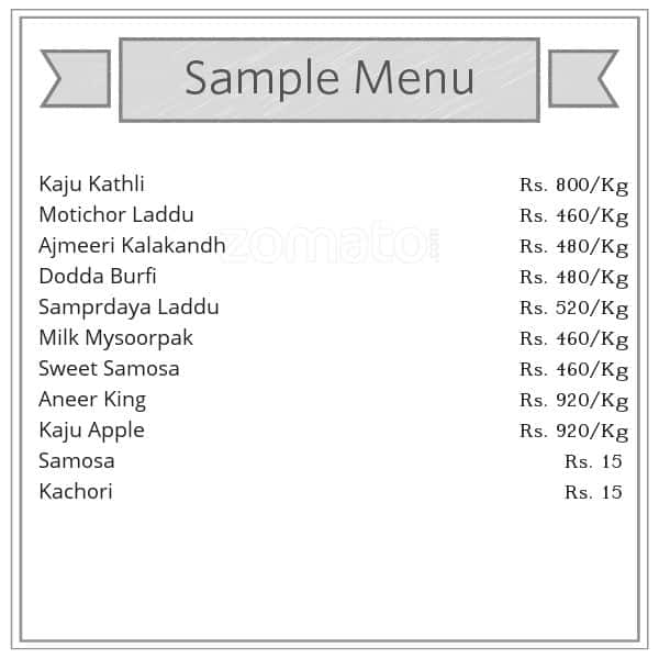 Makarand Sweets & Savouries menu