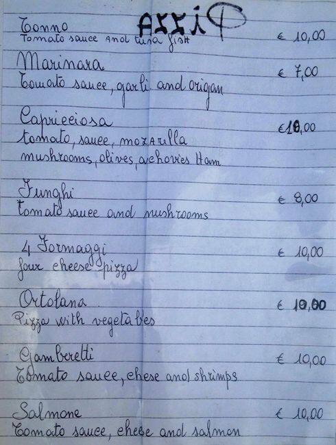 Menu di Gran Caffè Cavour 