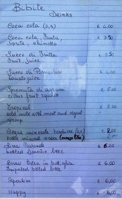 Menu di Gran Caffè Cavour 
