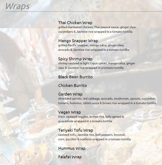 Menu at Redwood Cafe, Cotati