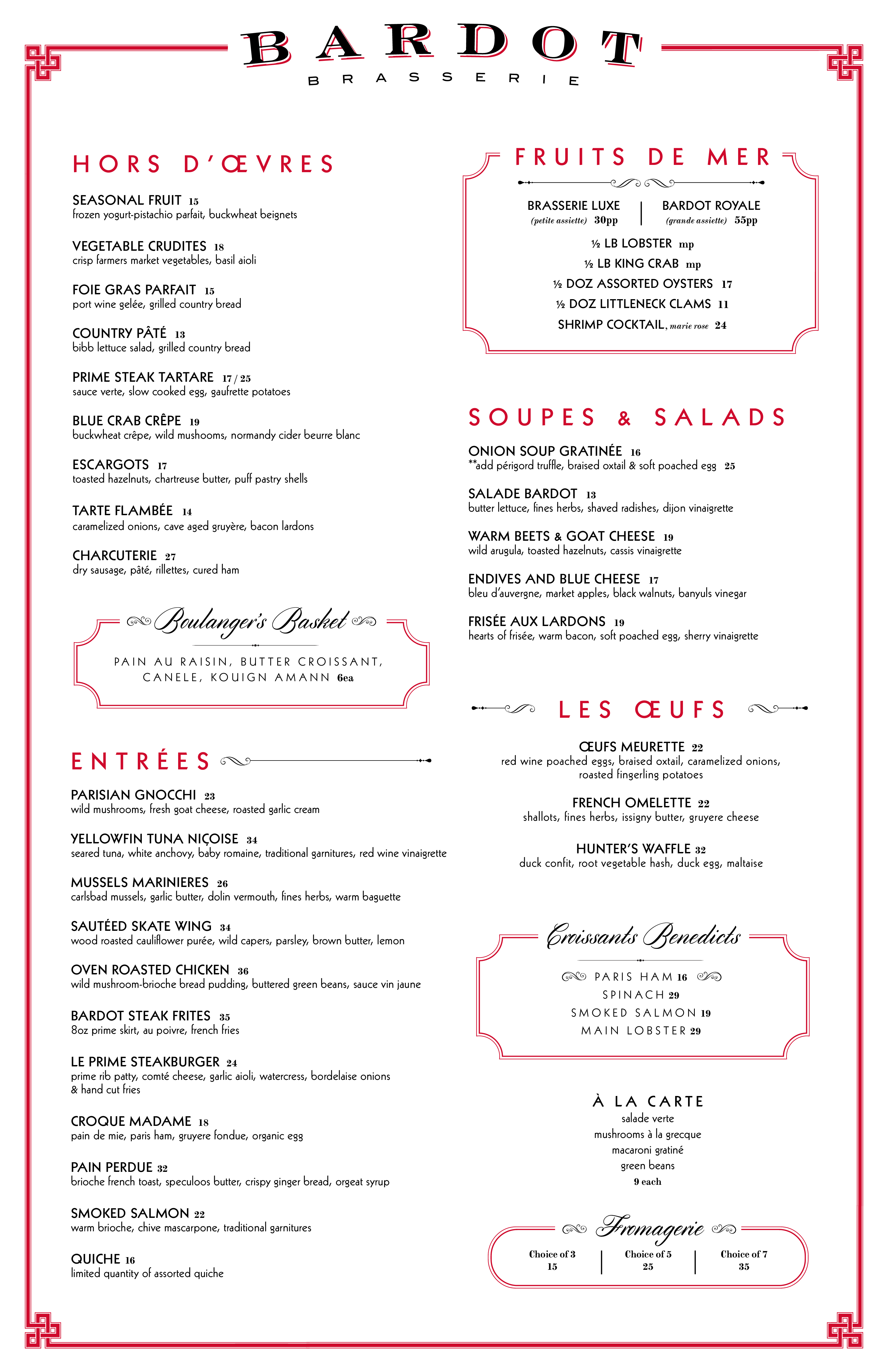 Menu At Bardot Brasserie Las Vegas S Las Vegas Blvd menu-at-bardot-brasserie-las-vegas-s-las-vegas-blvd