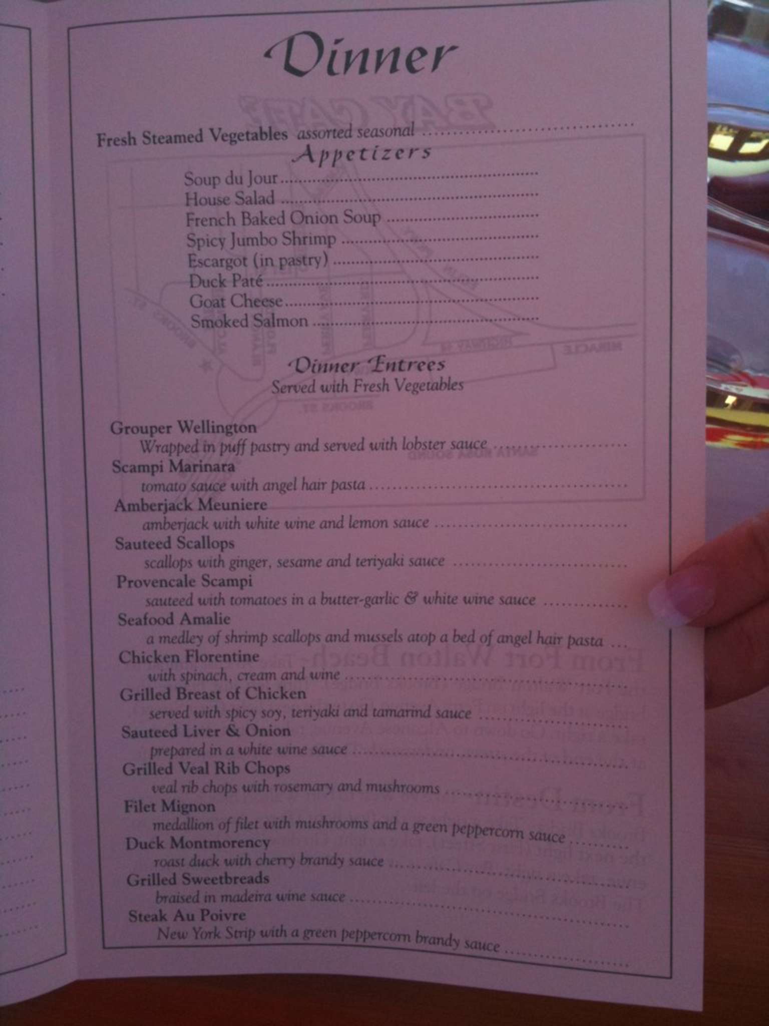 Bay Cafe French Restaurant Menu Urbanspoon/Zomato