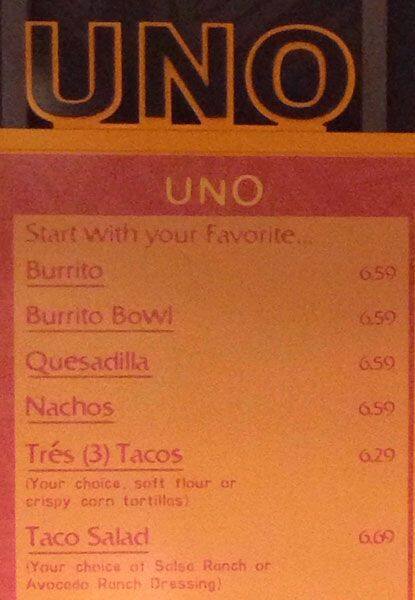 Zoca menu