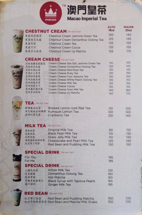 Menu At 107 Co Working By Macao Imperial Tea Cafe Manila 1218 Santander St