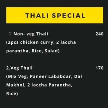Changezi chicken menu