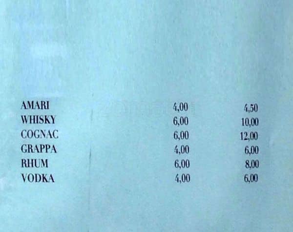 Menu di Caffé Mozart 