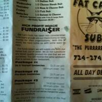 Fat Cat S Subs Menu Menu For Fat Cat S Subs Cheswick Pittsburgh