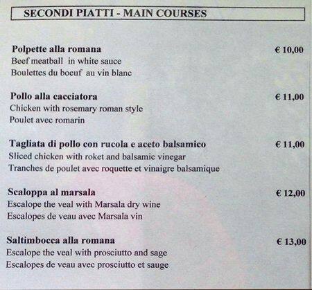 Menu di Trattoria Fusco 