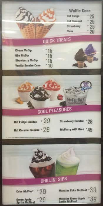 Mcdonald's Desserts Menu, Menu for Mcdonald's Desserts, Santo Nino ...