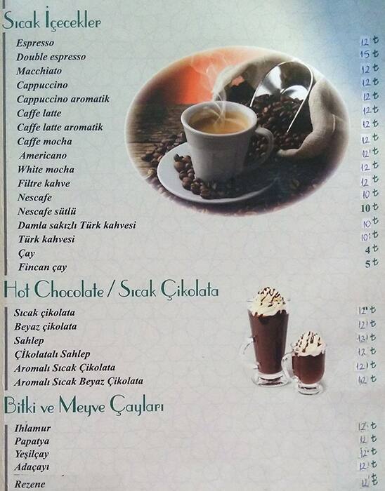 Cafe De Villa Menu Menu For Cafe De Villa Sukrubey Istanbul