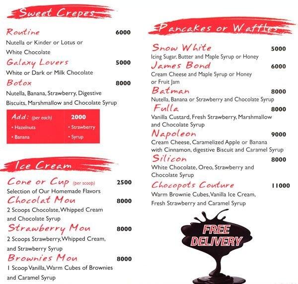 Chocopots Menu, Menu for Chocopots, Jbeil, Jbeil District Zomato Lebanon