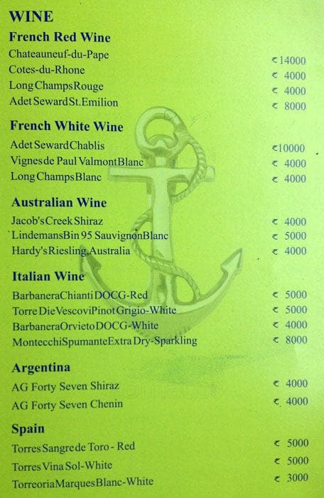 The Bridge Bistro Bar Polo Floatel menu