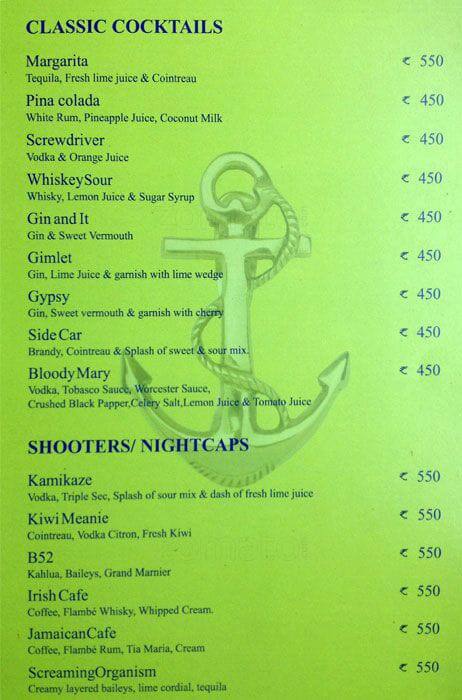 The Bridge Bistro Bar Polo Floatel menu