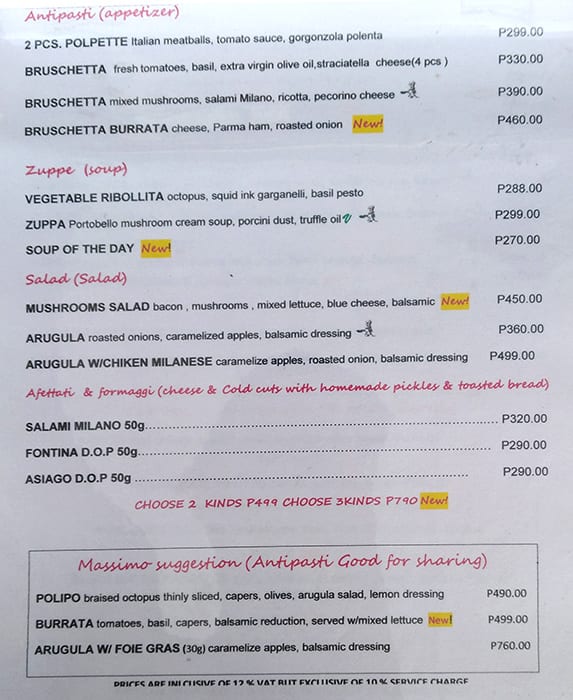 Va Bene Pasta Deli Menu, Menu for Va 