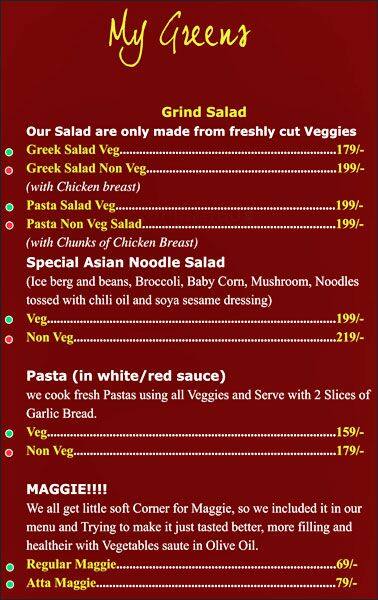 Daily Grind Cafe menu