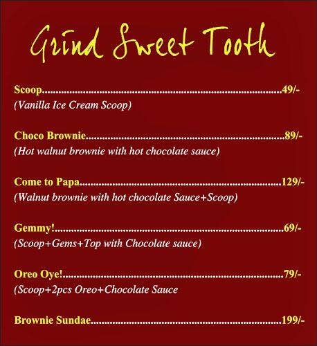 Daily Grind Cafe menu
