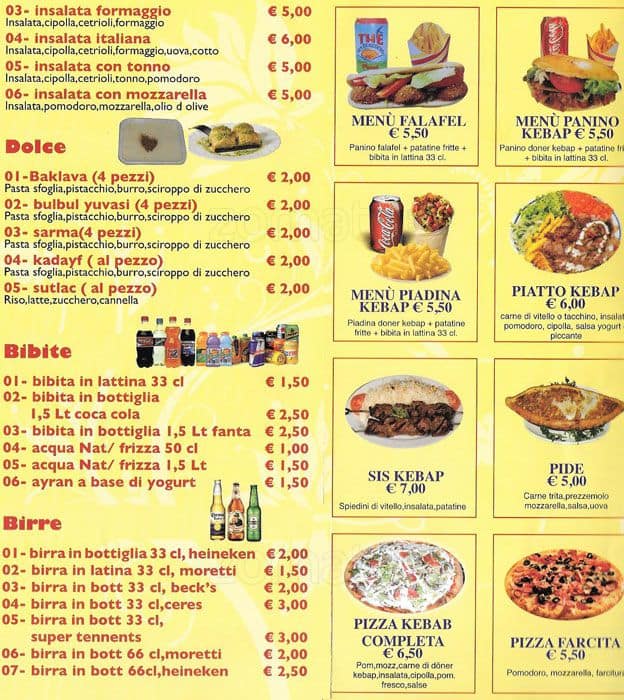 Menu di Fantasia Kebap Pizza 