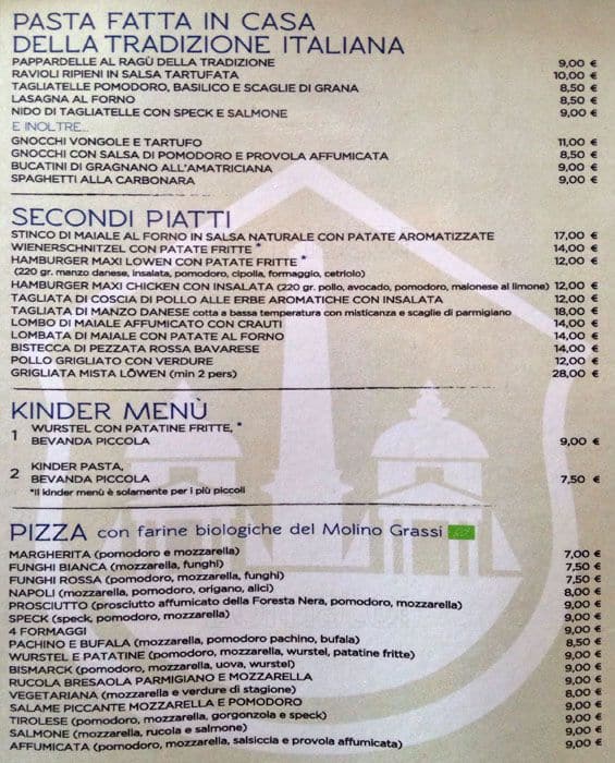 Menu di I.O.B Löwenhaus 