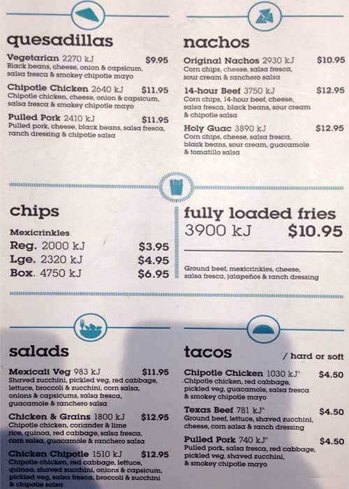 Salsas Fresh Mex Grill Menu, Menu for Salsas Fresh Mex Grill, Bondi