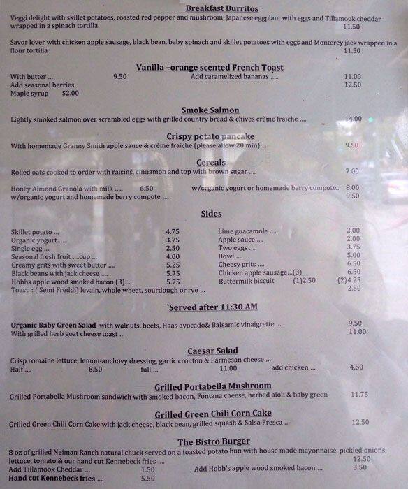 Blackberry Bistro a Oakland Foto del Menu con Prezzi Urbanspoon/Zomato