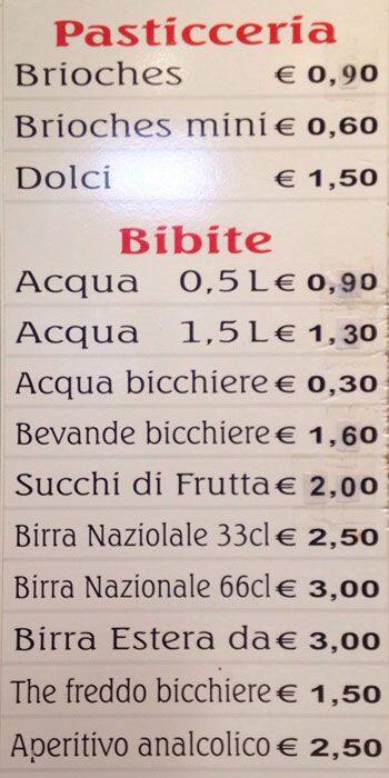 Bar Lux Speisekarte