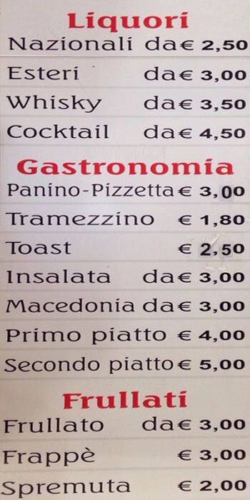 Bar Lux Speisekarte