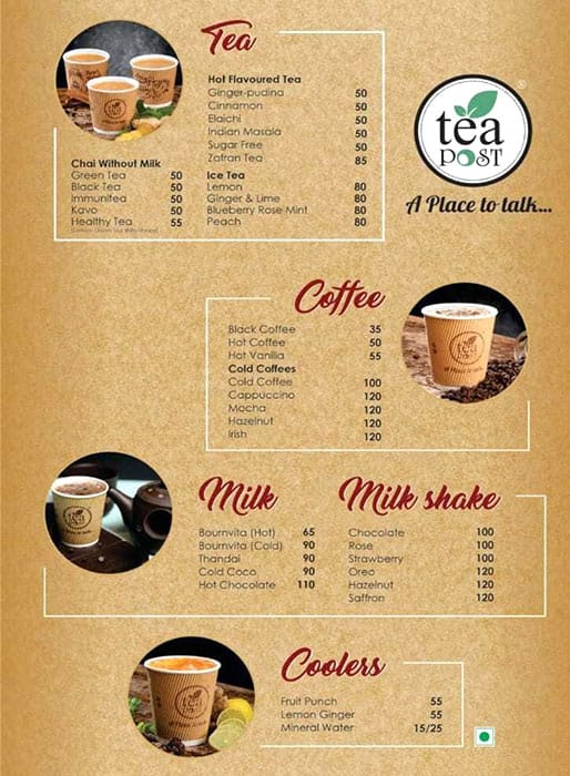 Tea Post menu
