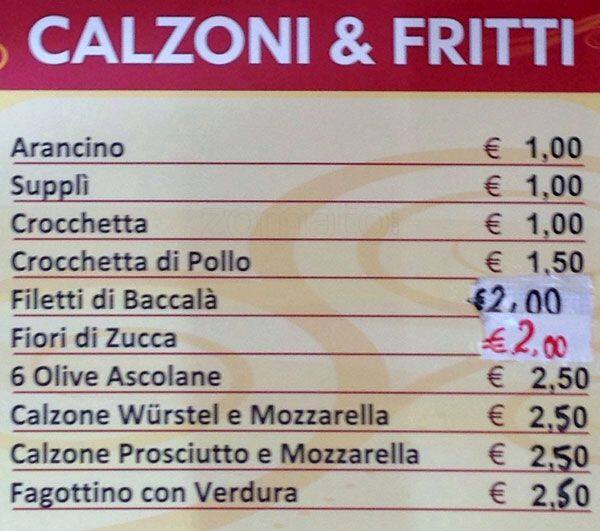 Menu di Pizza Fratelli 
