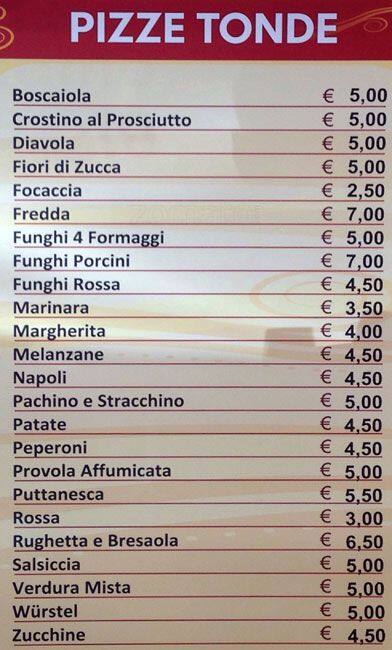 Menu di Pizza Fratelli 